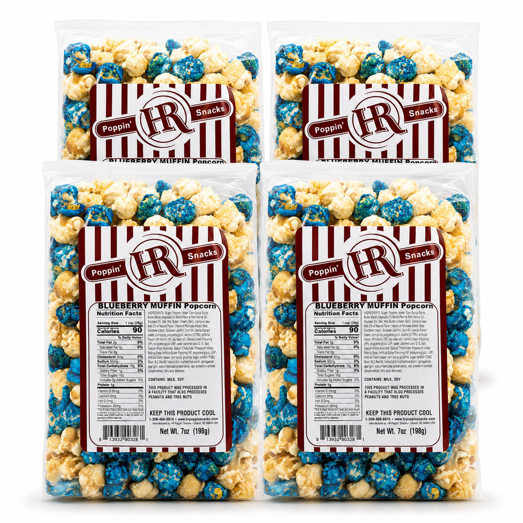 Blueberry Muffin Popcorn | Pack of 4 | 5 oz | HR Poppin' Snacks