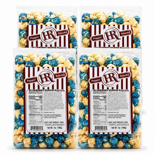 Blueberry Muffin Popcorn | Pack of 4 | 5 oz | HR Poppin' Snacks