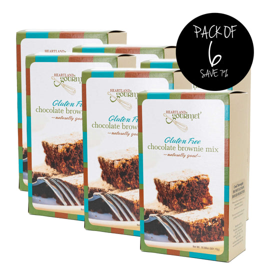 Gluten Free Chocolate Brownie Mix | Pack of 6 | 19.68 oz | Heartland Gourmet | 2023