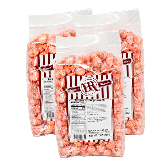 Bubble Gum Popcorn | Pack of 3 | 7 oz | HR Poppin' Snacks