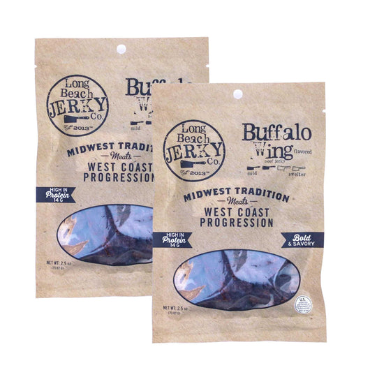 Buffalo Wing Flavored Beef Jerky | 2.5 oz | Pack of 2 | JVL Enterprises