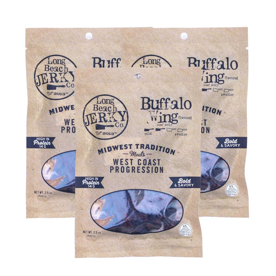 Buffalo Wing Flavored Beef Jerky | 2.5 oz | Pack of 3 | JVL Enterprises