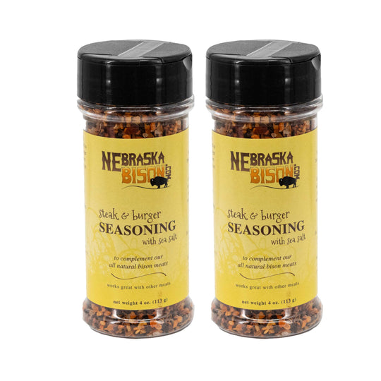 Bison Steak and Burger Seasoning | 4 oz | Pack of 2 | Nebraska Bison