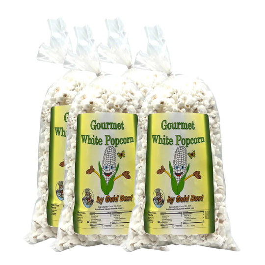 White Butterfly Popped Popcorn | Pack of 4 | 1.5 oz | Non-GMO | Gold Dust Kettle Corn