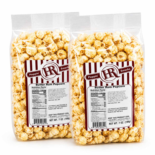 Butter Rum Popcorn | Pack of 2 | 5 oz | HR Poppin' Snacks
