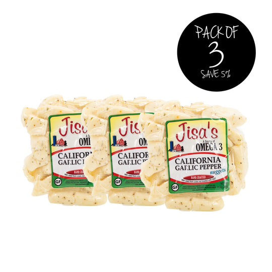 California Garlic Pepper Cheese Nuggets | Pack of 3 | 8 oz | Jisa's Farmstead Cheese