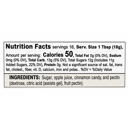 Nutrition facts label for a product with specific details on calories, ingredients, and serving size.