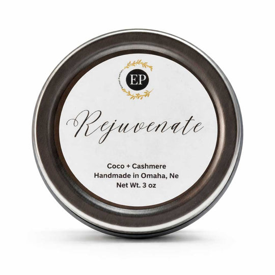 Tin labeled 'Rejuvenate' with branding on a white background