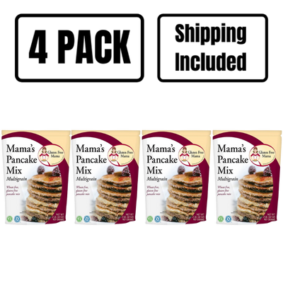 Multigrain Pancake Mix | 2lb. Bag | Gluten Free Mama's | Wheat-Free, Gluten-Free Pancake Mix | Easy to Make | Add Fruit or Spices for Extra Flavor | Perfect Breakfast Food | Nebraska Recipe  | 4 Pack | Shipping Included