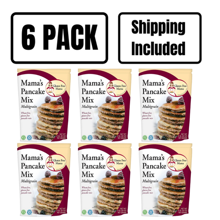 Multigrain Pancake Mix | 2lb. Bag | Gluten Free Mama's | Wheat-Free, Gluten-Free Pancake Mix | Easy to Follow Recipe | Add Fruit or Spices for Extra Flavor | Perfect Breakfast | Makes Fluffy, Authentic Pancakes | 6 Pack | Shipping Included