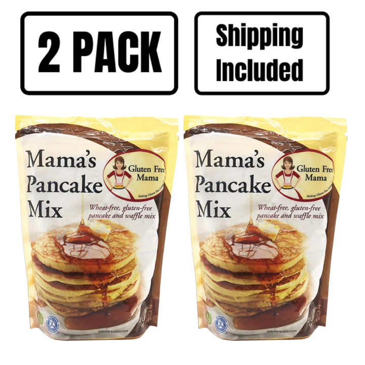 Gluten Free Pancake and Waffle Mix | 2lb. Bag | Gluten Free Mama's | Light & Fluffy Pancake & Waffles | Easy to Follow Recipe | Add Fruit or Spices for Extra Flavor | Perfect Breakfast Food | Nebraska Recipe | 2 Pack | Shipping Included