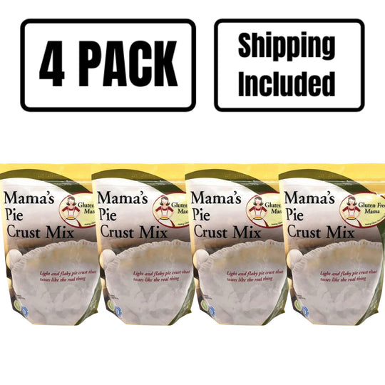 Gluten Free Pie Crust Mix | 18 oz. Bag | Gluten Free Mama's | Flaky Sweet, Buttery Taste | Makes Double or Single | 4 Pack | Shipping Included