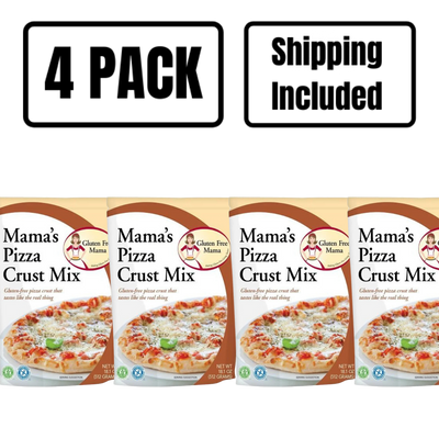Gluten Free Pizza Crust Mix | Flavourful, Fluffy Pizza Crust | Gluten and Dairy Free| Perfect for Homemade Pizza Night | Authentic Taste | Nebraska Recipe | 4 Pack | Shipping Included