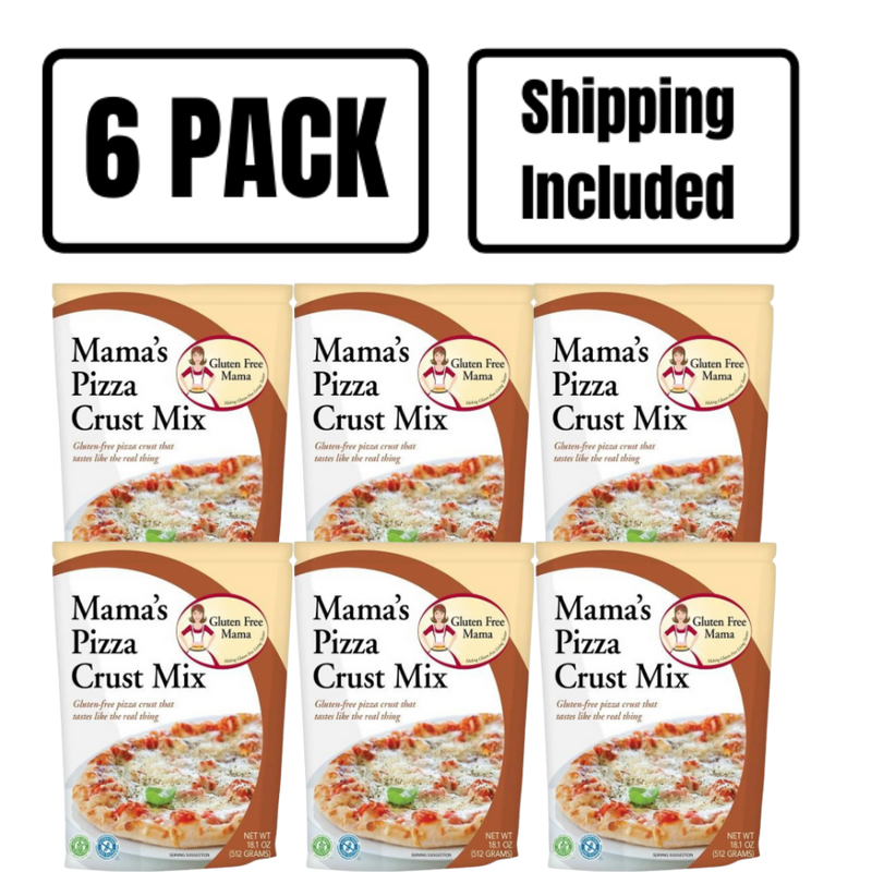 Gluten Free Pizza Crust Mix | Soft, Fluffy Dough  | Gluten and Dairy Free | Easy to Make  | Tastes Like the Real Thing | Authentic Recipe | Nebraska Recipe | 6 Pack | Shipping Included