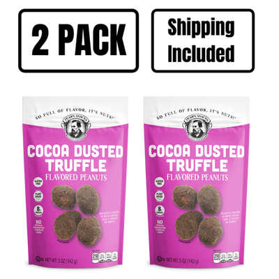 Cocoa Dusted Truffle Flavored Peanuts | 5 oz. | Vegan | Blanket Of Rich, Natural Cocoa On Crunchy Peanuts | Roasted To Perfection | Irresistible Flavor | 2 Pack | Shipping Included