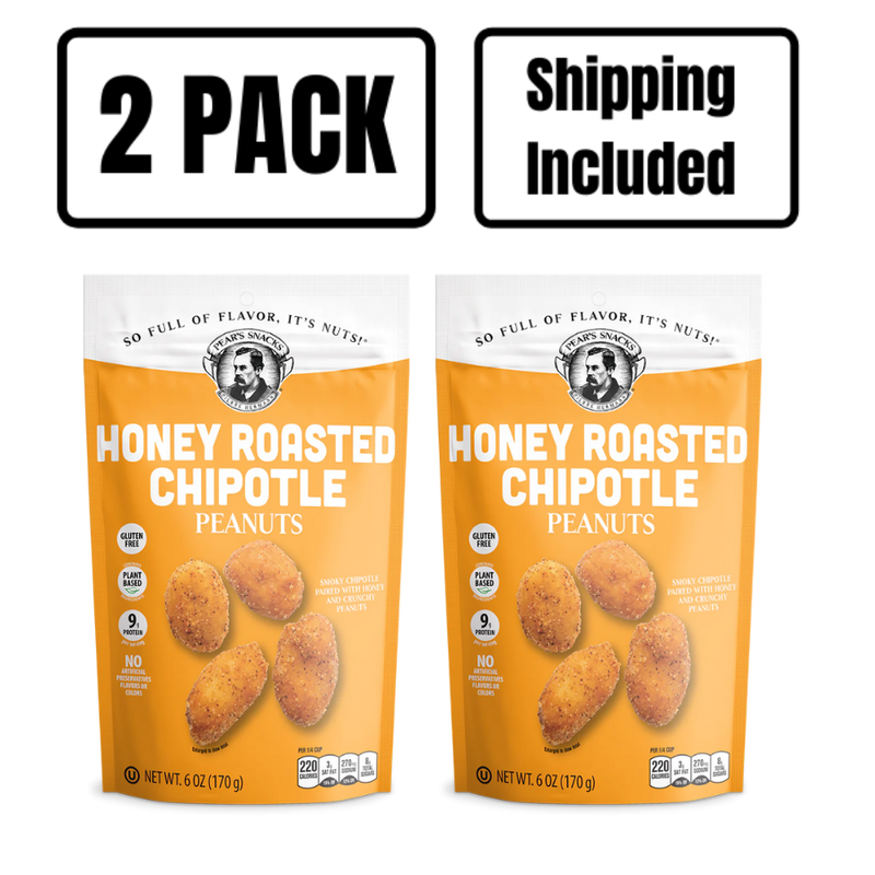 Honey Roasted Chipotle Flavored Peanuts | 6 oz. | Sweet & Savory Mix | Roasted Peanuts With A Sweet Blanket Of Honey & Chipotle Spice | 2 Pack | Shipping Included