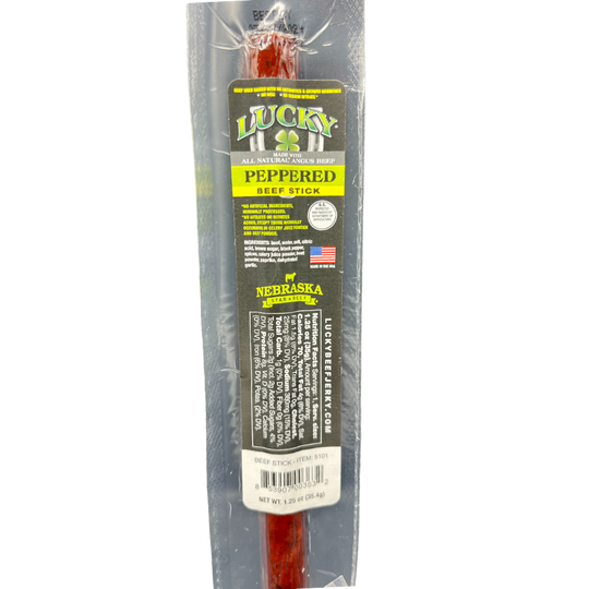 Black Pepper Beef Stick | 1.25 oz. | Perfect Balance Of Beef & Spice | Lean, All Natural Angus Beef | Single Source, Hand Selected Cattle | No Artificial Ingredients | Quick, High Protein Snack | Nebraska Beef