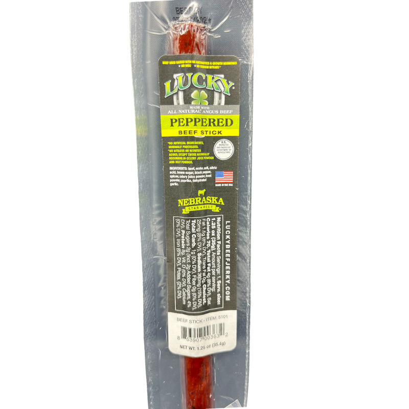 Black Pepper Beef Stick | 1.25 oz. | Perfect Balance Of Beef & Spice | Lean, All Natural Angus Beef | Single Source, Hand Selected Cattle | No Artificial Ingredients | Quick, High Protein Snack | Nebraska Beef