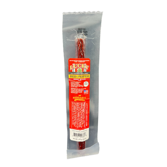 Red Pepper Beef Stick | 1.25 oz. | Perfectly Cooked Hot, Sweet, & Premium All Natural Beef | Spice Lovers | Spicy Snack | All Natural | Nebraska Beef | Expertly Cooked & Seasoned | Lean, Tender Beef | 6 Pack | Shipping Included