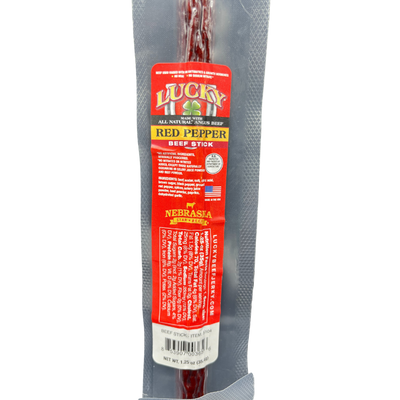 Red Pepper Beef Stick | 1.25 oz. | Mouthwatering Combination Of Hot, Sweet, & Premium All Natural Beef | Perfect For Spice Lovers | Spicy Snack | All Natural | Nebraska Beef | Expertly Cooked & Seasoned | Lean, Tender Beef