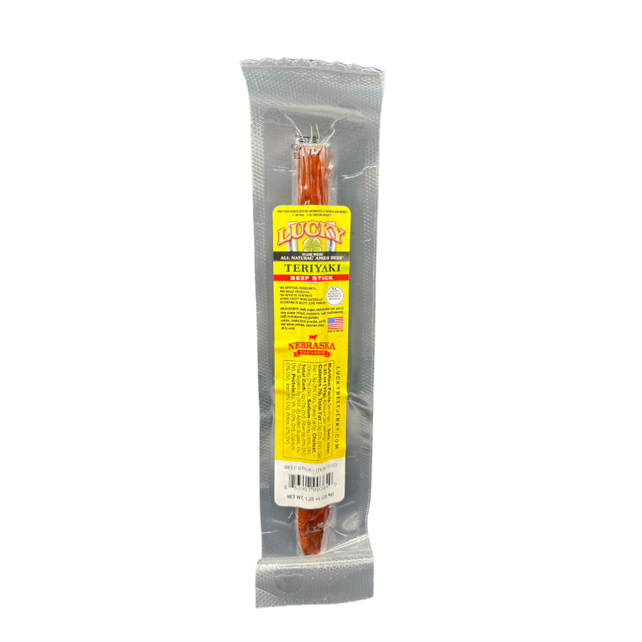 Teriyaki Beef Stick | 1.25 oz. | Traditional, Bold Teriyaki Flavor | Lean, Tender Angus Beef | Slow Cooked | Convenient, High Protein Snack | All Natural  | 6 Pack | Shipping Included