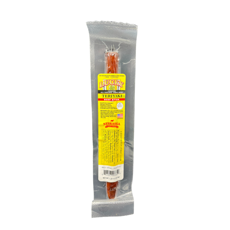 Teriyaki Beef Stick | 1.25 oz. | Traditional, Bold Teriyaki Flavor | Lean, Tender Angus Beef | Slow Cooked | Convenient, High Protein Snack | All Natural  | 6 Pack | Shipping Included