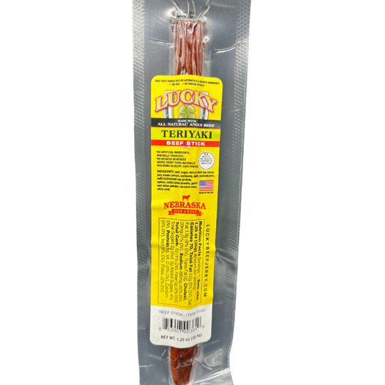 Teriyaki Beef Stick | 1.25 oz. | Traditional, Bold Teriyaki Flavor | Lean, Tender Angus Beef | Slow Cooked | Convenient, High Protein Snack | All Natural  | 6 Pack | Shipping Included