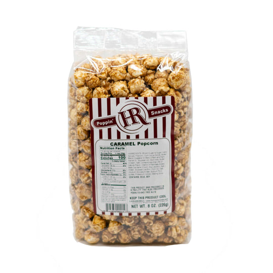 Caramel Popcorn | Buttery Caramel Coated Popcorn | Rich Flavor | Classic Fair Popcorn | Made in Gibbon, NE | HR Poppin' Snacks