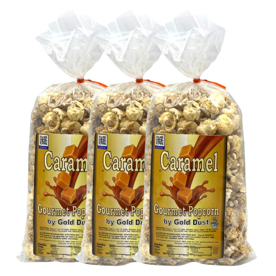 Caramel Popcorn | Pack of 3 | 3 oz | Non-GMO | Gold Dust Kettle Corn