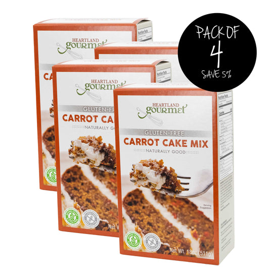 Gluten Free Carrot Cake Mix | Pack of 4 | 16 oz | Heartland Gourmet | 2020