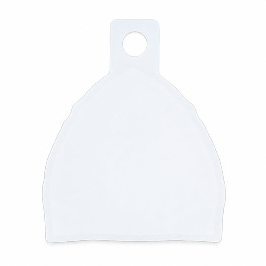 A sticker with a hanging loop at the top, shown against a plain white background.
