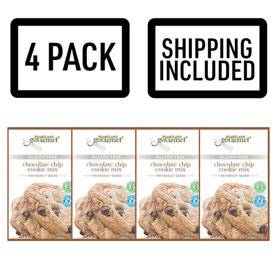 Gluten Free Chocolate Chip Cookie Mix | Makes Approximately 30 Cookies | Gluten Free Cookies | Easy to Bake | 2017 | Pack of 4 | Shipping Included