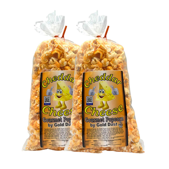 Cheddar Cheese Popped Popcorn | Pack of 2 | 2 oz | Non-GMO | Gold Dust Kettle Corn