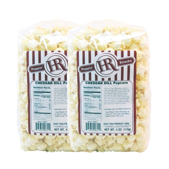 Cheddar Dill Popcorn | 4 oz | Pack of 2 | HR Poppin' Snacks