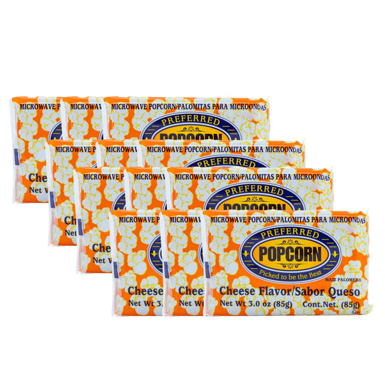 Cheese Flavored Microwave Popcorn | Pack of 12 | 3 oz | Preferred Popcorn