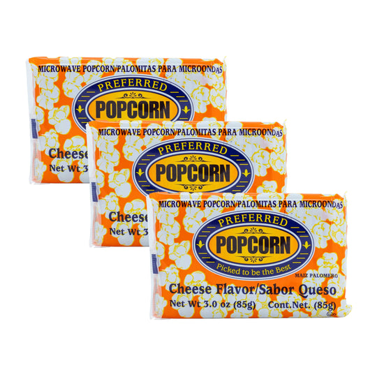 Cheese Microwave Popcorn | Pack of 3 | 3 oz | Preferred Popcorn