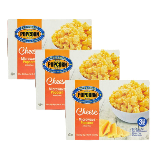 Cheese Microwave Popcorn | Pack of 3 Boxes | Preferred Popcorn