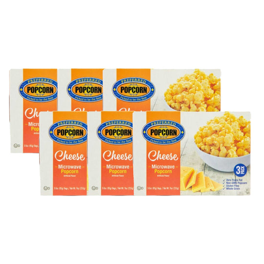 Cheese Microwave Popcorn | Pack of 6 Boxes | Preferred Popcorn