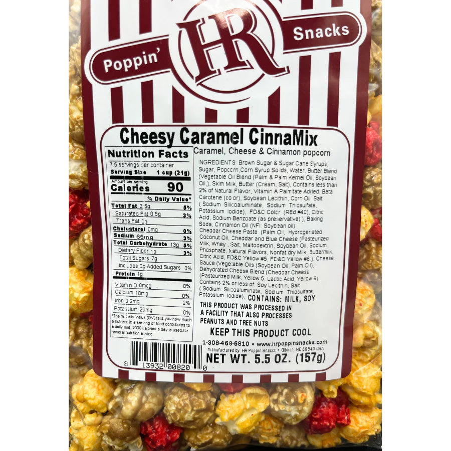 Cheesy Caramel CinnaMix Popcorn Ingredients & Nutritional