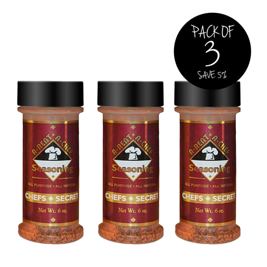 Chef's Secret All Purpose Seasoning | Pack of 3 | Gluten Free | No MSG | All Natural | Unbeatable Flavor | 6 oz. Bottle