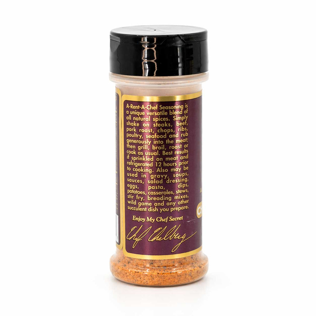 Spice jar with a label on a white background