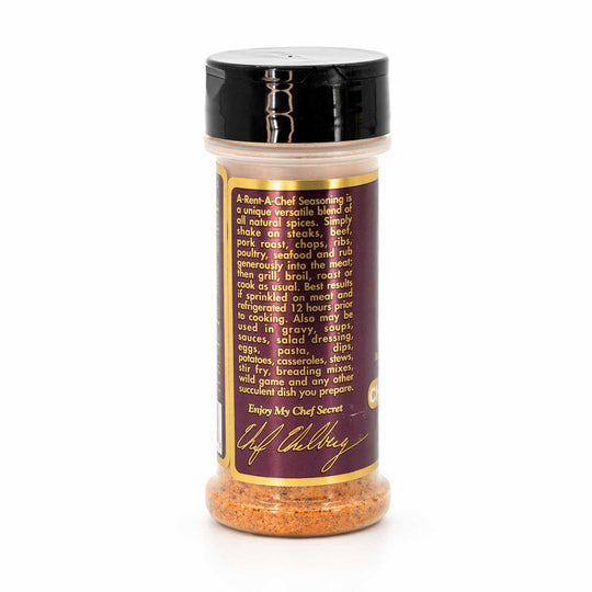 Spice jar with a label on a white background
