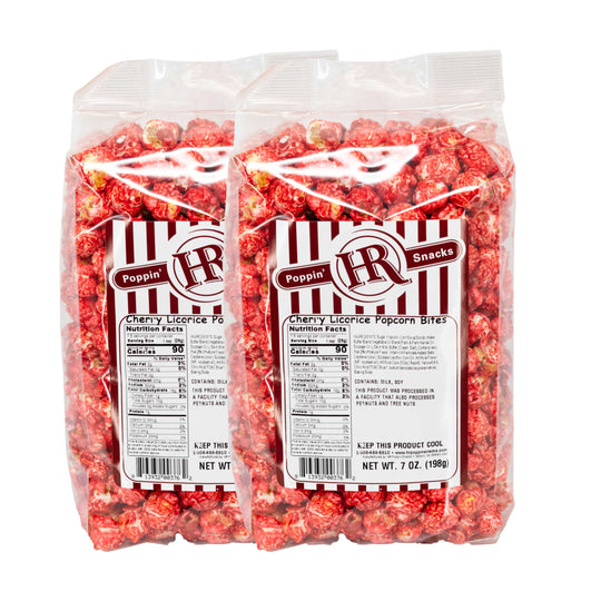 Cherry Licorice Popcorn | 7 oz | Pack of 2 | HR Poppin' Snacks