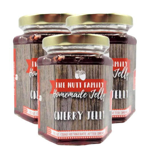 Cherry Jelly | Pack of 3 | 9 oz | Nutt Family Jams & Jellies