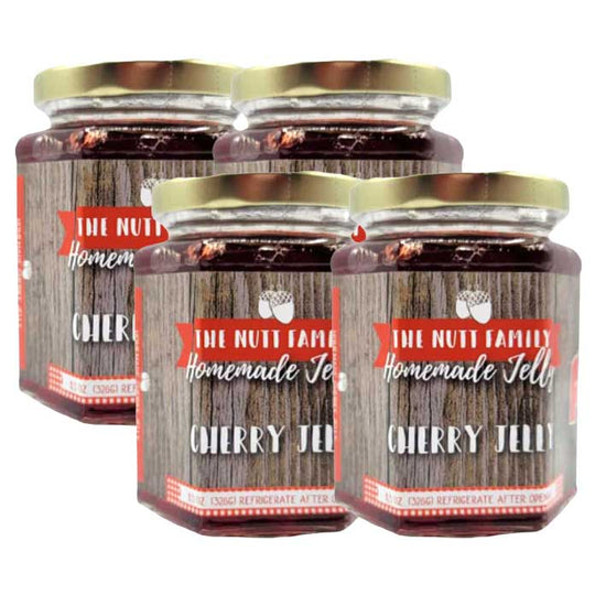 Cherry Jelly | Pack of 4 | 9 oz | Nutt Family Jams & Jellies