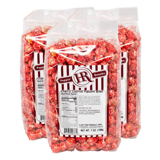 Cherry Licorice Popcorn | Pack of 3 | 7 oz | HR Poppin' Snacks