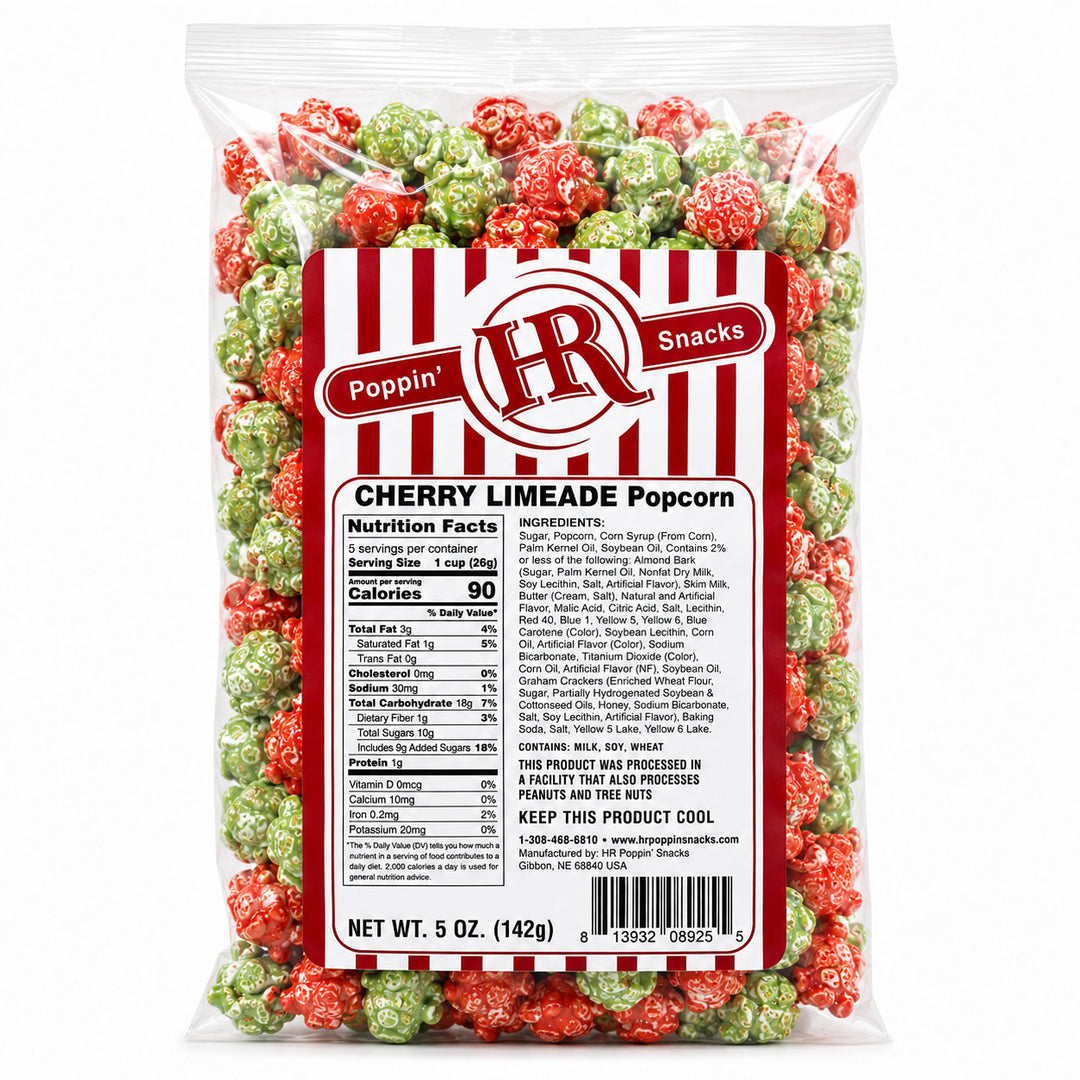 A 5 oz bag of Poppin' H.R.