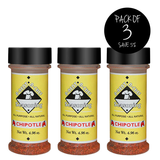 Chipotle All Purpose Seasoning | Pack of 3 | Gluten Free | No MSG | All Natural Blend | Unique and Flavorful Seasoning | 4.96 oz. Bottle