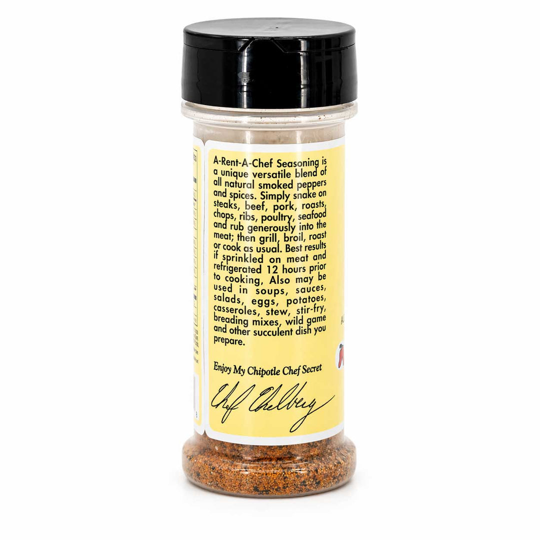 Spice jar with a label on a white background