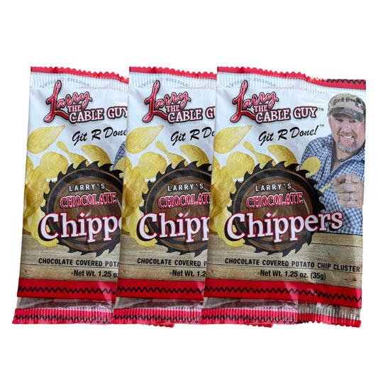 Larry the Cable Guy Chocolate Covered Potato Chip | Pack of 3 | 1.25 oz | Baker's Candies